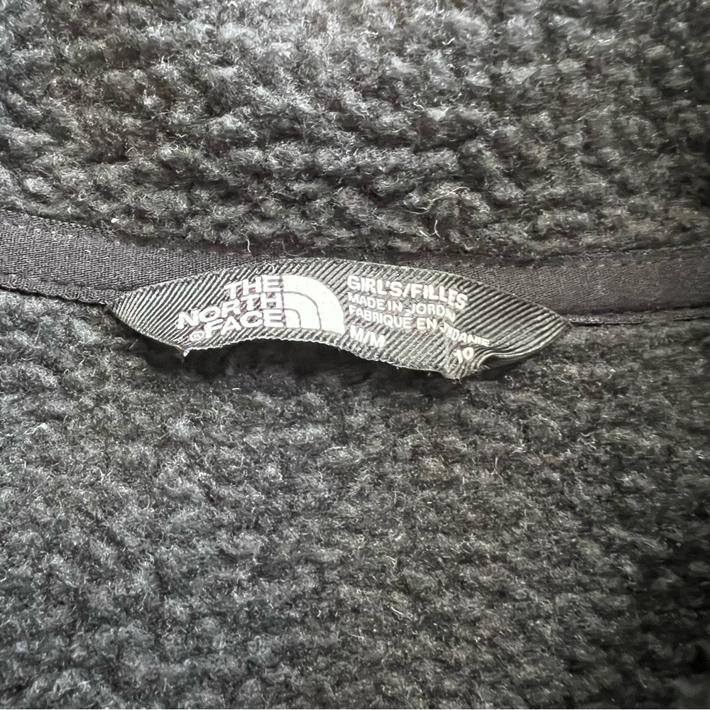 The North Face Girls Gray Sherpa Fleece Jacket Size M (10) - Picture 3 of 5
